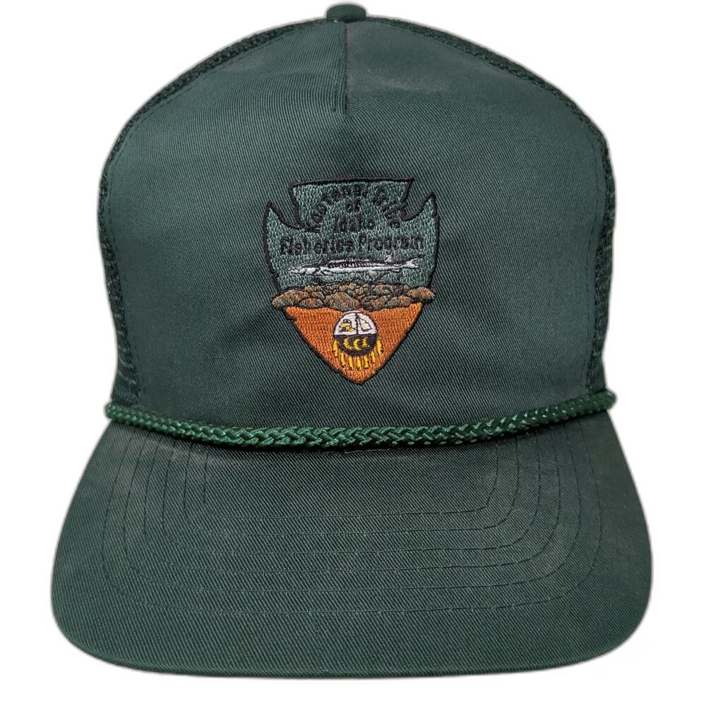 Otto Trucker Hat Green One Size Kootenai Tribe Idaho Fisheries Program Rope